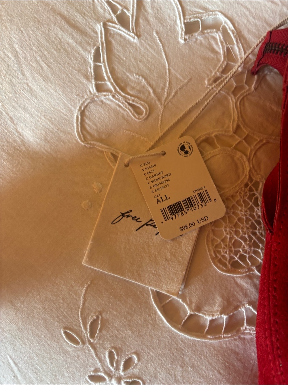 Free People Red Suede Shoulder Bag-NEW - Picture 3 of 5